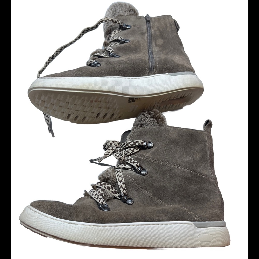 Rockport Cobb Hill GRAY SUEDE Elysse Alpine Zip ANKLE BOOTS 7.5M CH6803 womens